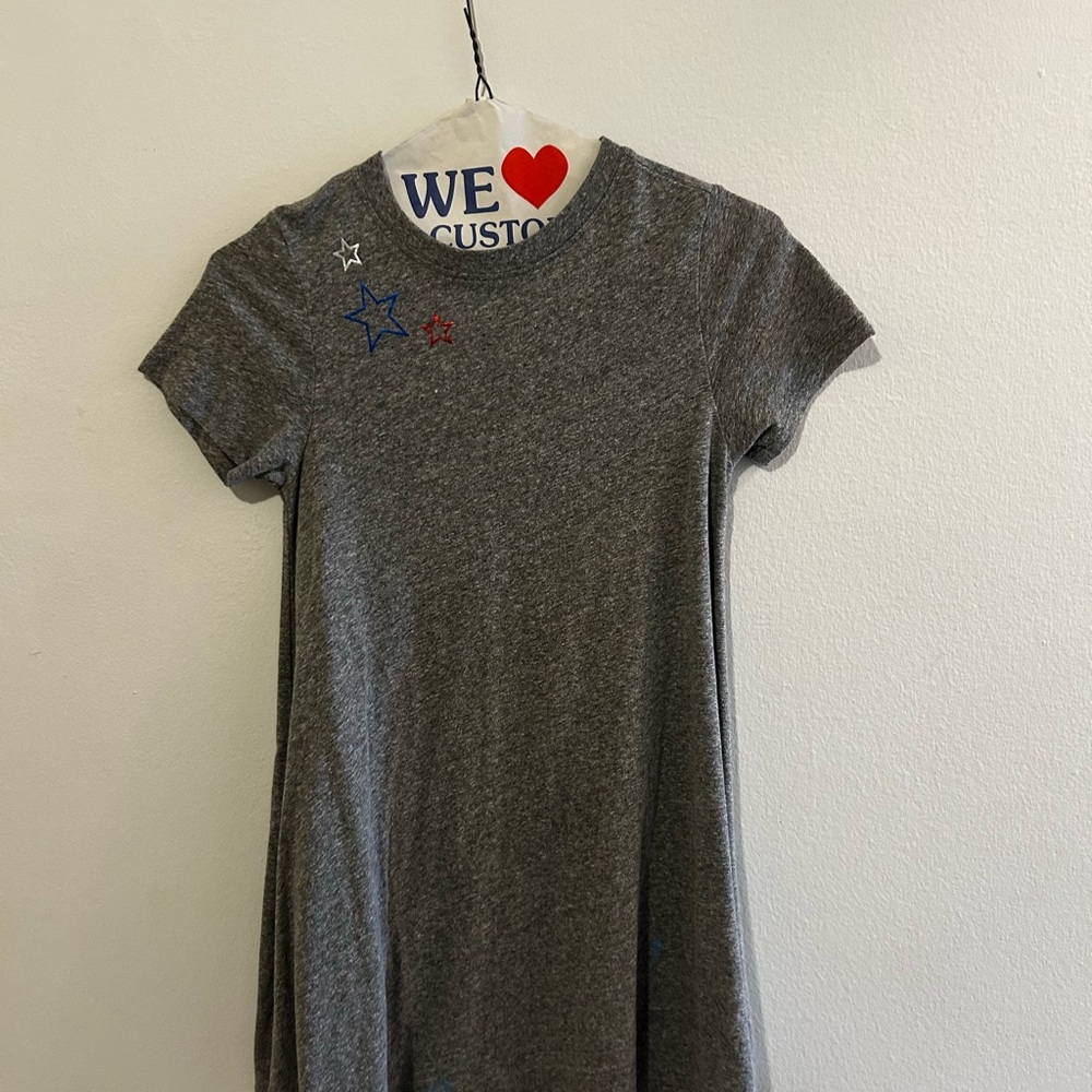 Sol Angeles Heather Gray Tee with Star Accents